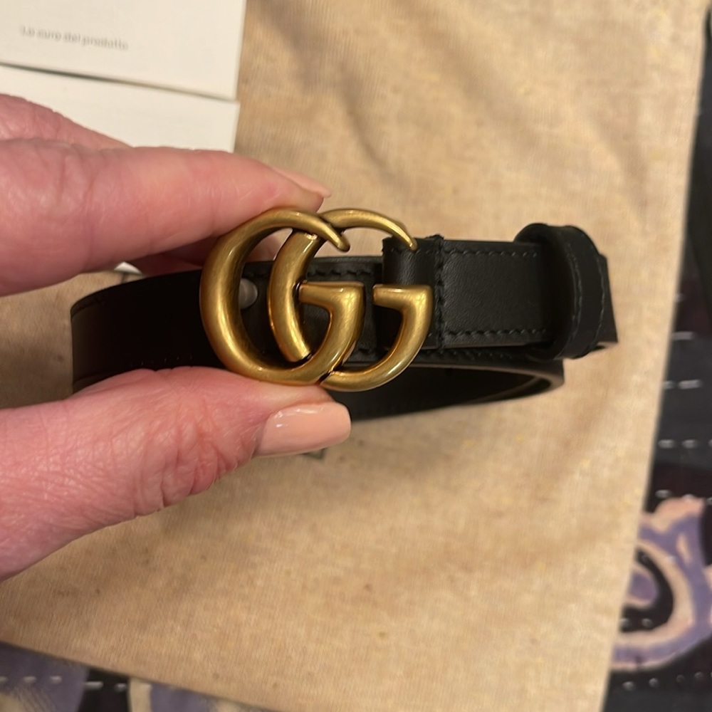 NEW Gucci Double G thin belt 85
